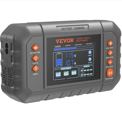VEVOR Smart Battery Charger, 20-Amp, Lithium LiFePO4 Lead-Acid AGM Gel SLA Car Battery Charger With LCD Display - view 6
