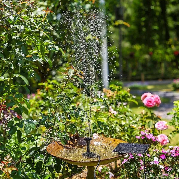 Solar Power Fountain Submersible Floating Water Bird Bath Pond Garden Pool - view 2