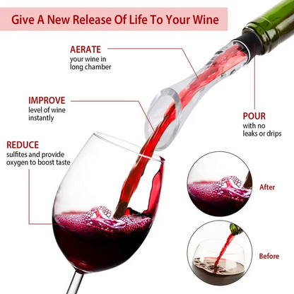 Wine Aerator Pourer Spout Decanter Spout Attachable In-Bottle Wine Drip Stopper - view 2
