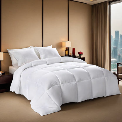 2-Pack Large White Plaid Duvet Inserts. Soft And Comfortable With Skin-friendly Warmth. Suitable For All Seasons