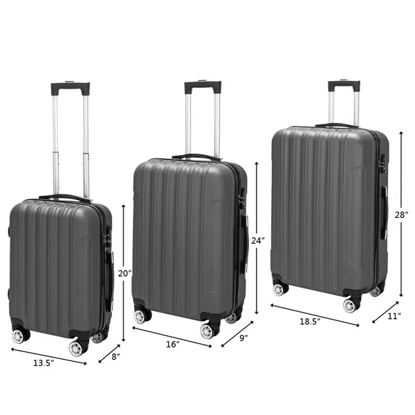 3-in-1 Multifunctional Large Capacity Traveling Storage Suitcase Luggage Set Dark Gray - view 9