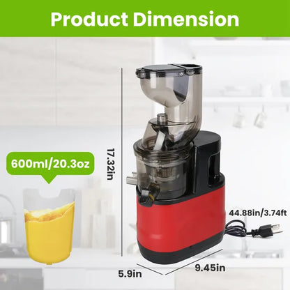 Cold Press Juicer Machine 300W Electric Slow Masticating Juicer For Whole Vegetable And Fruit With Reverse Function - view 4