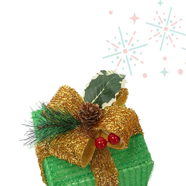 Box ABS Plastic Frame LED60 Light Warm White Light Three-Piece Set Onion Cloth Christmas Gift Box - view 7