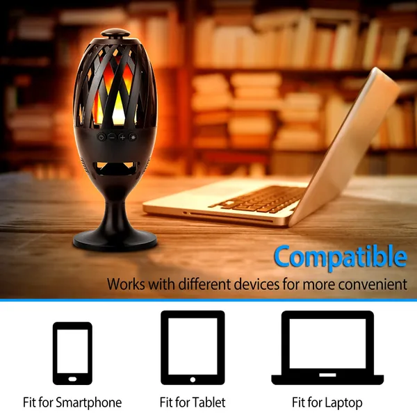 LED Flame Speakers Torch Wireless Speaker Waterproof Stereo Bass Speaker Outdoor Light-Up Speaker Atmosphere LED - view 3