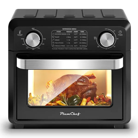 11QT Compact Air Fryer Toaster Oven, 1000W Convection Countertop Oven With Reference Menus, 2-Slice Toaster
