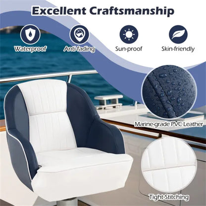 Universal Boat Seat - 4 Mounting Screws+Washers, Fits 5" x5"/5" x12" Swivel/Pedestals, 16lbs - view 3