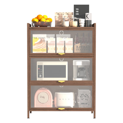 44'' Tall Metal 3 Flip Doors Cabinet, With Ample Storage Space For Bedroom, Office, Living Room, Hallway - view 10