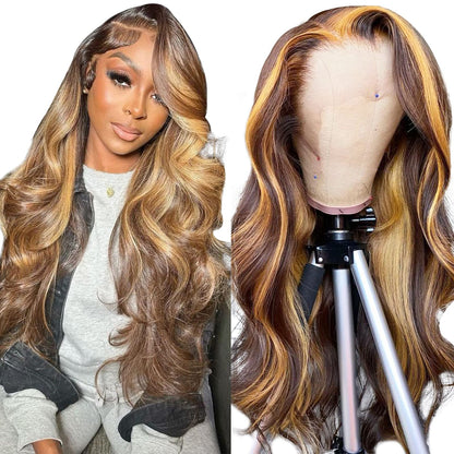 P4 27 13x4 Lace Front Wig Human Hair Body Wave Density - view 5