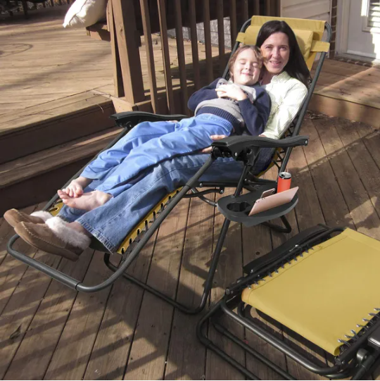 2Packs Zero Gravity Lounge Chair With Dual Side Tray 330lbs Load Foldable Recliner Chair - view 6