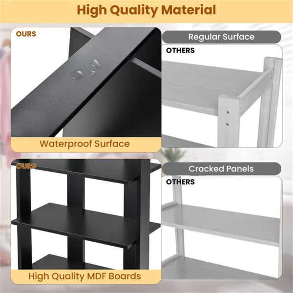 7-Tier Double-Row Shoe Rack With Adjustable Shelves, Anti-Tipping Narrow Storage Rack For Entryway Closet-Black - view 4