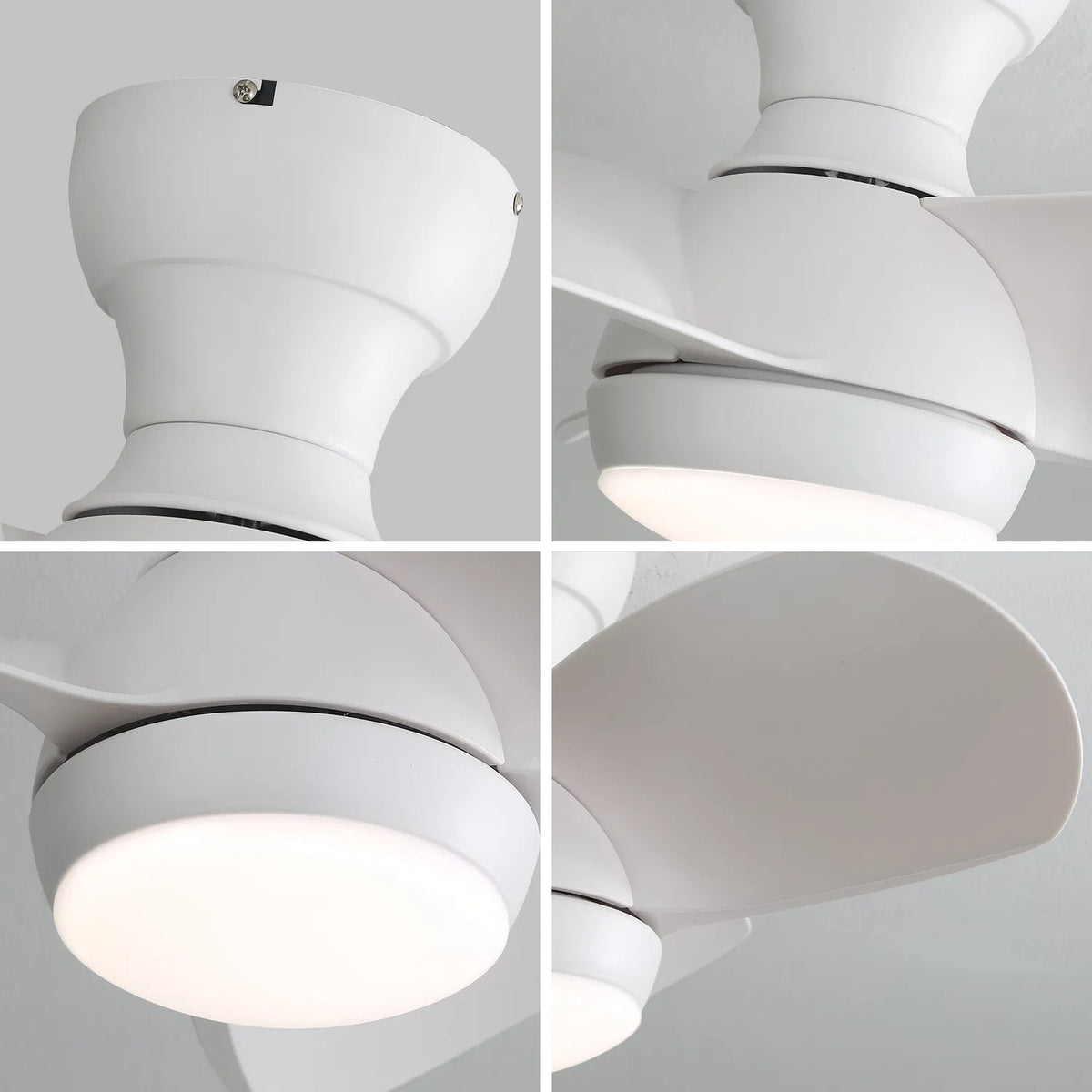 23 Inch Indoor Ceiling Fan With 3 Color Dimmable 3 ABS Blades Remote Control Reversible DC Motor White With 18W Led - view 3