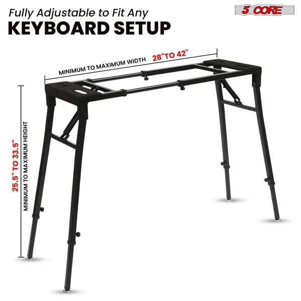 5 Core Keyboard Stand Adjustable Electric Digital Piano Synth Holder Heavy Duty For 54-88 Key Boards - view 2