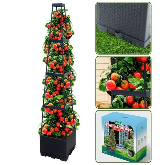 2-Pack 44.8" Self-Watering Tomato Planter With Trellis – Heavy-Duty Indoor & Outdoor Raised Garden Box - view 2