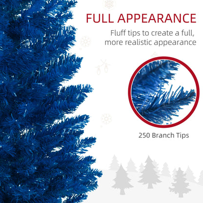 5ft Pencil Christmas Trees, Skinny Artificial Christmas Tree For Xmas Holiday Decor, Deep Blue - view 4