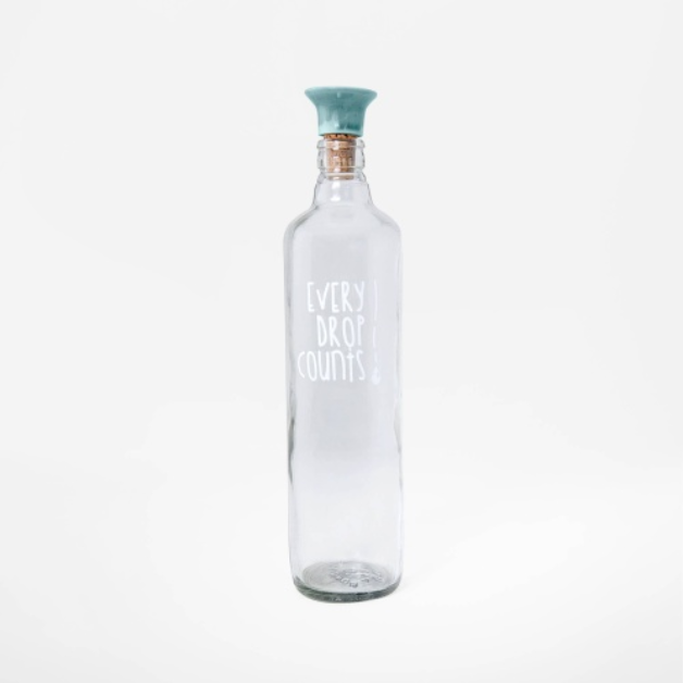 Drop Glass Water Bottle With Ceramic Stopper-750 ML - view 4