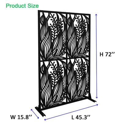 Metal Privacy Screens W3.8Ft X H6Ft Outdoor And Indoor Divider With Free Standing Decorative Privacy Screen For Balcony - view 2