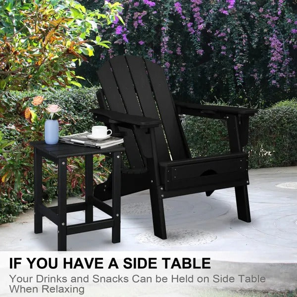 Single Layer Square HDPE Side Table Black - view 4