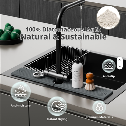 Diatomaceous Earth Sink Tray Stone Home Sink Caddy Kitchen Instant Dry Sink Organizer - view 2