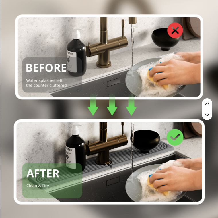 Diatomaceous Earth Sink Tray Stone Home Sink Caddy Kitchen Instant Dry Sink Organizer - view 3