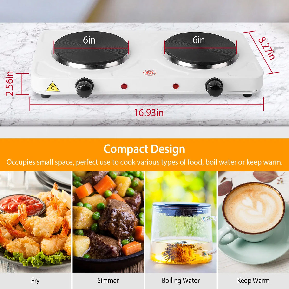 2000W Double Electric Burner Portable Dual Counter Stove Countertop Hot Plate Kitchen Cooker Stove With 5 Gear - view 5