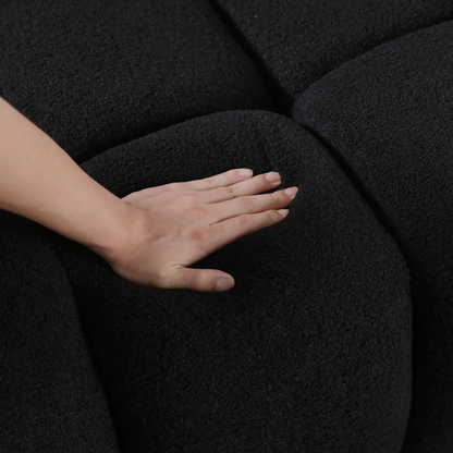 87.4 Length,35.83inch Deepth,human Body Structure For USA People, Marshmallow Sofa,boucle Sofa,3 Seater, Black BOUCLE - view 2