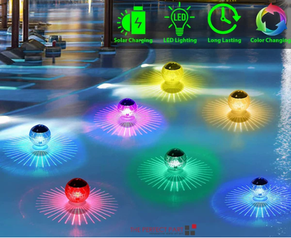 Outdoor Solar LED Floating Light Garden Pond Pool Lamp Rotating RGB Color Change - view 4