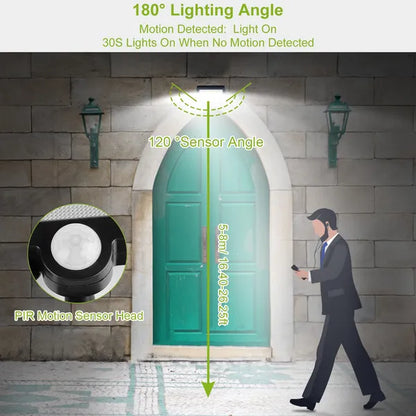Solar Powered Wall Lights Outdoor 100 LED Beads Motion Sensor Lamp IP65 Waterproof Dusk To Dawn Sensor Light - view 2