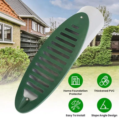 4Inch Green Angled Yard Drainage Pipe With Sloped Grate Yard Drain Emitter For Sump Pump Discharge Downspout Extensions