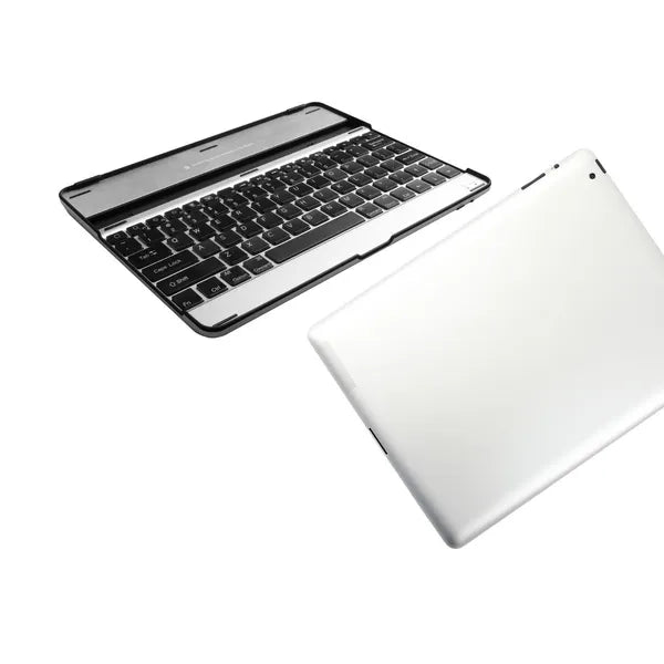 Silver And Black Aluminum Alloy Wireless Keyboard Tablet Cover - view 3
