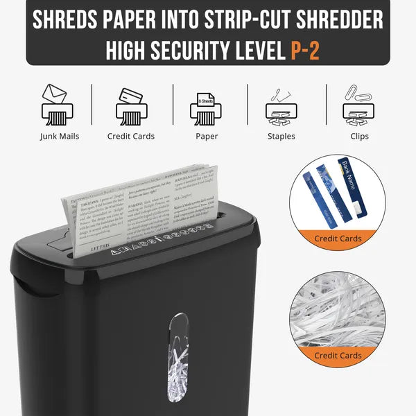 10-Sheet Strip Cut Paper Shredder, P-2 Security Level With 3.17-Gallon Basket, CD & Credit Card Shredder - view 3