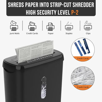 10-Sheet Strip Cut Paper Shredder, P-2 Security Level With 3.17-Gallon Basket, CD & Credit Card Shredder - view 3
