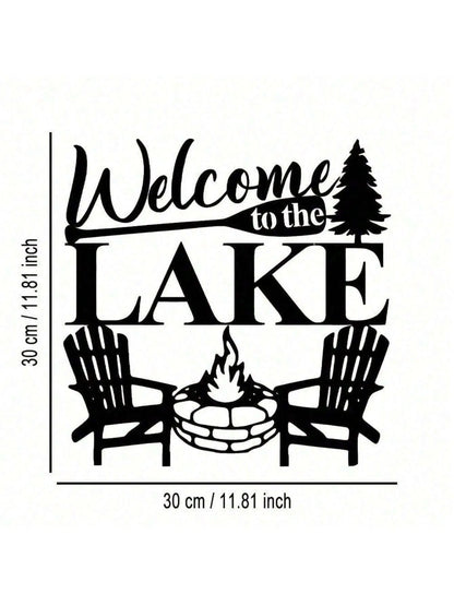 Modern Abstract Lake Waterproof Rust Resistant iron Wall Art Living Room Bedroom Office Patio Decor - view 3