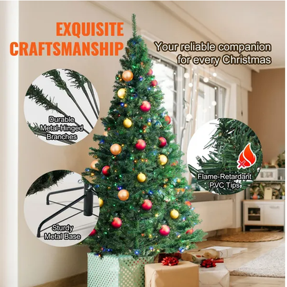VEVOR Christmas Tree, 6.5ft Prelit Artificial Xmas Tree, Full Holiday Decor Tree With 450 Multi-Color LED Lights - view 6