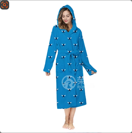 Local Stock Plush Oversize Winter Soft Warm Long Flannel Bathrobe With Hooded Women Thick Night Fleece Bath Robes - view 8