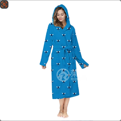 Local Stock Plush Oversize Winter Soft Warm Long Flannel Bathrobe With Hooded Women Thick Night Fleece Bath Robes - view 8