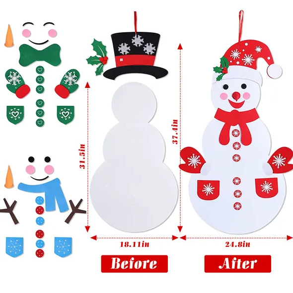 Felt Christmas Snowman Set DIY Felt Christmas Hanging Decorations - view 6