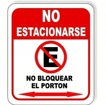 Spanish No Parking Sign Metal Composite Long Lasting Parking Indicator