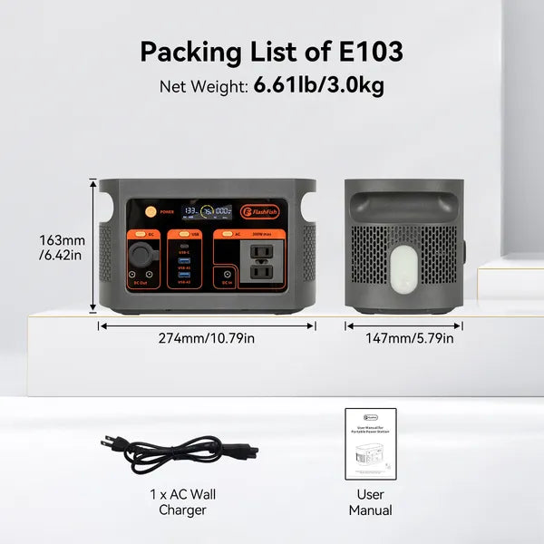 FF Flashfish E103 300W Portable Power Station, 179.2Wh LiFePO4 Battery Pack - view 4