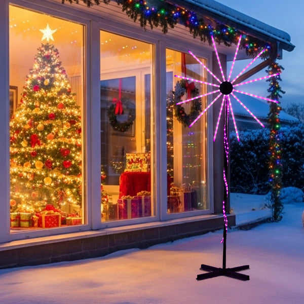 8.3FT Lighted Firework Light With Stand Christmas Decorations, Lighted Holiday Decor With 180 RGB LED Lights - view 8