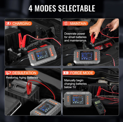 VEVOR Smart Battery Charger, 20-Amp, Lithium LiFePO4 Lead-Acid AGM Gel SLA Car Battery Charger With LCD Display - view 5
