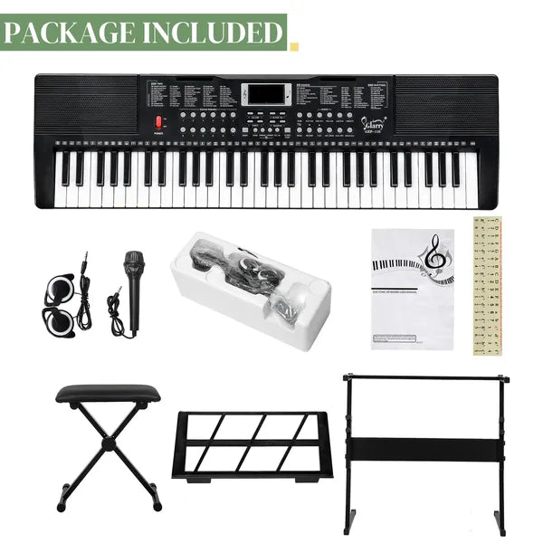 Do Not Sell On Amazon GEP-110 61 Key Keyboard With Piano Stand, Piano Bench, Built In Speakers, Headphone, Microphone - view 4