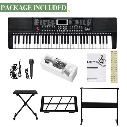 Do Not Sell On Amazon GEP-110 61 Key Keyboard With Piano Stand, Piano Bench, Built In Speakers, Headphone, Microphone - view 4