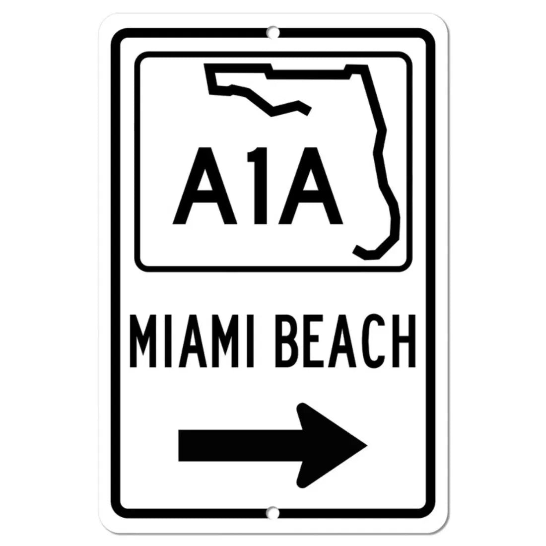 Miami Beach Florida Highway Sign Metal Wall Decor Souvenir Art - view 2