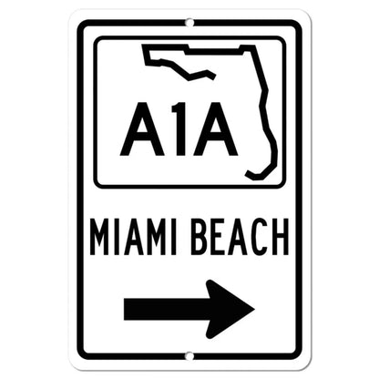 Miami Beach Florida Highway Sign Metal Wall Decor Souvenir Art - view 2