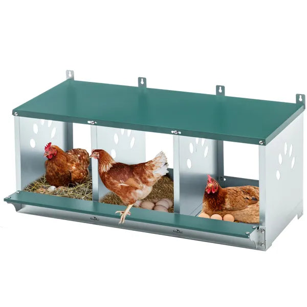 Metal Nesting Boxes For Chicken,3 Compartment Nesting Box,Galvanized Steel Nesting Boxes For Hens, Easy To Assemble - view 3