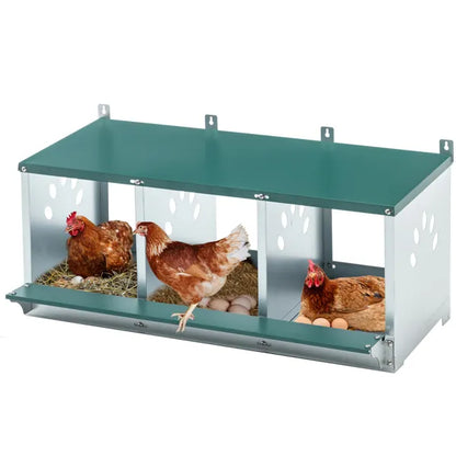 Metal Nesting Boxes For Chicken,3 Compartment Nesting Box,Galvanized Steel Nesting Boxes For Hens, Easy To Assemble - view 3