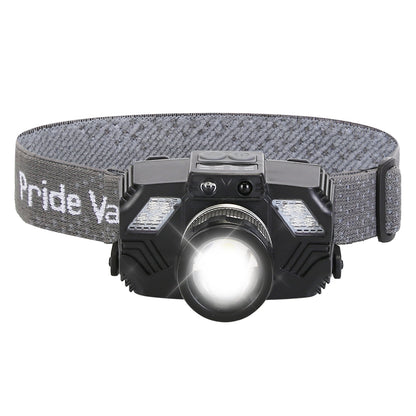 1Pc Motion Sensor LED Headlamp Zoomable Headlamp Flashlight Waterproof Outdoor Emergency Headlight With 3 Lighting Modes