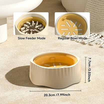 White Dual-purpose Slow Food Bowl, Fast&slow Food Can Be Freely Switched To Adapt To Different Pet Eating Habits - view 3