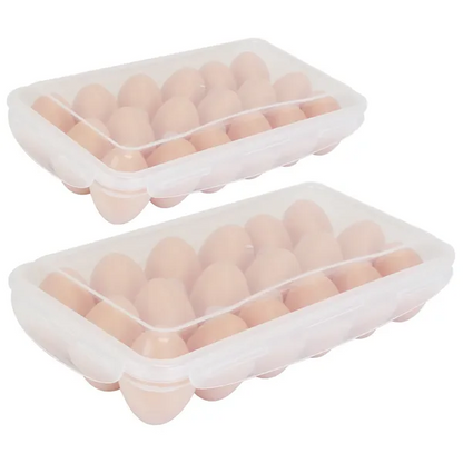 2Pcs Egg Holder Stackable Plastic Egg Storage Box Egg Rack - view 5