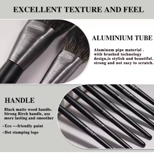 BEILI Low MOQ Ship Fast Custom High Quality Make Up Brushes Wholesale Wood Handle Premium Natural10pcs Makeup Brush - view 2